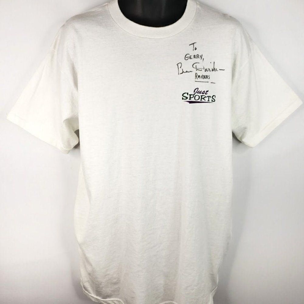 Ben Davidson Oakland Raiders T Shirt Vintage 90s Just Sports SIGNED NFL Football
